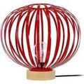Lampes de bureau Tosel Lampe a poser globe m&eacute;tal naturel et rouge Beige Unique. . Maison & D&eacute;co > Lampes de bureau.