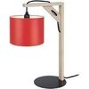 Lampes de bureau Tosel Lampe de chevet carr&eacute; bois naturel et rouge Beige Unique. . Maison & D&eacute;co > Lampes de bureau.