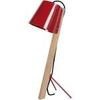 Lampes de bureau Tosel Lampe de bureau tr&eacute;pied bois naturel et rouge Beige Unique. . Maison & D&eacute;co > Lampes de bureau.