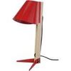Lampes de bureau Tosel Lampe de bureau tr&eacute;pied bois naturel et rouge Beige Unique. . Maison & D&eacute;co > Lampes de bureau.