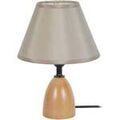 Lampes de bureau Tosel Lampe de chevet conique bois naturel et taupe Beige Unique. . Maison & D&eacute;co > Lampes de bureau.