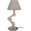 Lampes de bureau Tosel Lampe a poser articul&eacute; bois naturel et taupe Beige Unique. . Maison & D&eacute;co > Lampes de bureau.