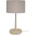Lampes de bureau Tosel Lampe de chevet droit bois naturel et taupe Beige Unique. . Maison & D&eacute;co > Lampes de bureau.