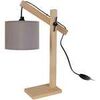 Lampes de bureau Tosel Lampe de bureau articul&eacute; bois naturel et taupe Beige Unique. . Maison & D&eacute;co > Lampes de bureau.