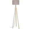 Lampadaires Tosel Lampadaire tr&eacute;pied bois naturel et taupe Beige Unique. . Maison & D&eacute;co > Lampadaires.