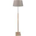 Lampadaires Tosel Lampadaire droit bois naturel et taupe Beige Unique. . Maison & D&eacute;co > Lampadaires.