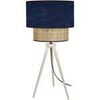 Lampes de bureau Tosel Lampe a poser tr&eacute;pied bois naturel et velours bleu Beige Unique. . Maison & D&eacute;co > Lampes de bureau.