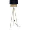 Lampadaires Tosel Lampadaire tr&eacute;pied bois naturel et velours noir Beige Unique. . Maison & D&eacute;co > Lampadaires.