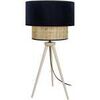 Lampes de bureau Tosel Lampe a poser tr&eacute;pied bois naturel et velours noir Beige Unique. . Maison & D&eacute;co > Lampes de bureau.