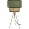 Lampes de bureau Tosel Lampe a poser tr&eacute;pied bois naturel et vert kaki Beige Unique. . Maison & D&eacute;co > Lampes de bureau.