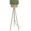 Lampadaires Tosel Lampadaire tr&eacute;pied bois naturel et vert kaki Beige Unique. . Maison & D&eacute;co > Lampadaires.