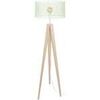 Lampadaires Tosel Lampadaire tr&eacute;pied bois naturel et vert pastel Beige Unique. . Maison & D&eacute;co > Lampadaires.