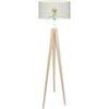 Lampadaires Tosel Lampadaire tr&eacute;pied bois naturel et vert pastel Beige Unique. . Maison & D&eacute;co > Lampadaires.