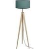Lampadaires Tosel Lampadaire tr&eacute;pied bois naturel et vert p&eacute;trole Beige Unique. . Maison & D&eacute;co > Lampadaires.