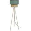 Lampadaires Tosel Lampadaire tr&eacute;pied bois naturel et vert p&eacute;trole Beige Unique. . Maison & D&eacute;co > Lampadaires.