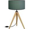 Lampes de bureau Tosel Lampe a poser tr&eacute;pied bois naturel et vert p&eacute;trole Beige Unique. . Maison & D&eacute;co > Lampes de bureau.