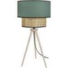 Lampes de bureau Tosel Lampe a poser tr&eacute;pied bois naturel et vert p&eacute;trole Beige Unique. . Maison & D&eacute;co > Lampes de bureau.
