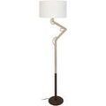 Lampadaires Tosel Lampadaire articul&eacute; bois naturel marron et &eacute;cru Beige Unique. . Maison & D&eacute;co > Lampadaires.