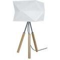 Lampes de bureau Tosel Lampe a poser tr&eacute;pied bois naturel,aluminium et blanc Beige Unique. . Maison & D&eacute;co > Lampes de bureau.