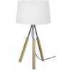Lampes de bureau Tosel Lampe a poser tr&eacute;pied bois naturel,aluminium et blanc Beige Unique. . Maison & D&eacute;co > Lampes de bureau.