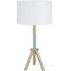 Lampes de bureau Tosel Lampe a poser tr&eacute;pied bois naturel,bleu et blanc Beige Unique. . Maison & D&eacute;co > Lampes de bureau.
