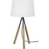 Lampes de bureau Tosel Lampe a poser tr&eacute;pied bois naturel,noir et blanc Beige Unique. . Maison & D&eacute;co > Lampes de bureau.