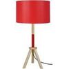 Lampes de bureau Tosel Lampe a poser tr&eacute;pied bois naturel,rouge et blanc Beige Unique. . Maison & D&eacute;co > Lampes de bureau.