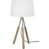 Lampes de bureau Tosel Lampe a poser tr&eacute;pied bois naturel,taupe et blanc Beige Unique. . Maison & D&eacute;co > Lampes de bureau.