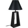 Lampes de bureau Tosel Lampe de chevet colonne bois noir Noir Unique. . Maison & D&eacute;co > Lampes de bureau.