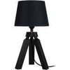 Lampes de bureau Tosel Lampe de chevet tr&eacute;pied bois noir Noir Unique. . Maison & D&eacute;co > Lampes de bureau.