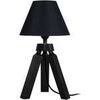 Lampes de bureau Tosel Lampe de chevet tr&eacute;pied bois noir Noir Unique. . Maison & D&eacute;co > Lampes de bureau.