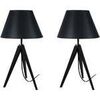 Lampes de bureau Tosel Lampe de chevet tr&eacute;pied bois noir Noir Unique. . Maison & D&eacute;co > Lampes de bureau.