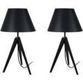 Luminaire sur Grenoble : Lampes de bureau Tosel Lampe de chevet tr&eacute;pied bois noir Noir Unique. . Maison & D&eacute;co > Lampes de bureau.