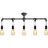 Lustres, suspensions et plafonniers Tosel Plafonnier bar m&eacute;tal noir Noir Unique. . Maison & D&eacute;co > Lustres, suspensions et plafonniers.