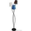 Lampadaires Tosel Lampadaire arbre m&eacute;tal noir, bleu,cr&eacute;me et marron