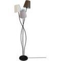 Lampadaires Tosel Lampadaire arbre m&eacute;tal noir, gris,cr&eacute;me et marron