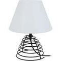 Lampes de bureau Tosel Lampe de chevet conique m&eacute;tal noir et blanc Noir Unique. . Maison & D&eacute;co > Lampes de bureau.