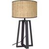Lampes de bureau Tosel Lampe de chevet colonne bois noir et cr&egrave;me Noir Unique. . Maison & D&eacute;co > Lampes de bureau.