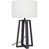 Lampes de bureau Tosel Lampe de chevet colonne bois noir et &eacute;cru Noir Unique. . Maison & D&eacute;co > Lampes de bureau.