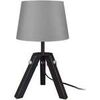 Lampes de bureau Tosel Lampe de chevet tr&eacute;pied bois noir et gris Noir Unique. . Maison & D&eacute;co > Lampes de bureau.