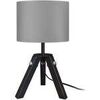 Lampes de bureau Tosel Lampe de chevet tr&eacute;pied bois noir et gris Noir Unique. . Maison & D&eacute;co > Lampes de bureau.