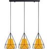Lustres, suspensions et plafonniers Tosel Lustre bar m&eacute;tal noir et jaune Noir Unique. . Maison & D&eacute;co > Lustres, suspensions et plafonniers.