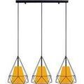 Luminaire sur Grenoble : Lustres, suspensions et plafonniers Tosel Lustre bar m&eacute;tal noir et jaune Noir Unique. . Maison & D&eacute;co > Lustres, suspensions et plafonniers.