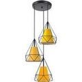 Luminaire sur Grenoble : Lustres, suspensions et plafonniers Tosel Lustre grappe m&eacute;tal noir et jaune Noir Unique. . Maison & D&eacute;co > Lustres, suspensions et plafonniers.