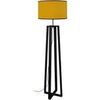 Lampadaires Tosel Lampadaire colonne bois noir et jaune Noir Unique. . Maison & D&eacute;co > Lampadaires.