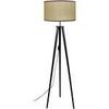 Lampadaires Tosel Lampadaire tr&eacute;pied bois noir et jaune Paille Noir Unique. . Maison & D&eacute;co > Lampadaires.
