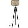 Lampadaires Tosel Lampadaire tr&eacute;pied bois noir et Jute Noir Unique. . Maison & D&eacute;co > Lampadaires.