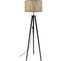 Luminaire sur Grenoble : Lampadaires Tosel Lampadaire tr&eacute;pied bois noir et Jute Noir Unique. . Maison & D&eacute;co > Lampadaires.