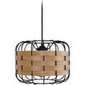 Luminaire sur Grenoble : Lustres, suspensions et plafonniers Tosel Suspension cylindrique m&eacute;tal noir et naturel Noir Unique. . Maison & D&eacute;co > Lustres, suspensions et plafonniers.