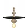 Lustres, suspensions et plafonniers Tosel Suspension cylindrique bois noir et naturel Noir Unique. . Maison & D&eacute;co > Lustres, suspensions et plafonniers.